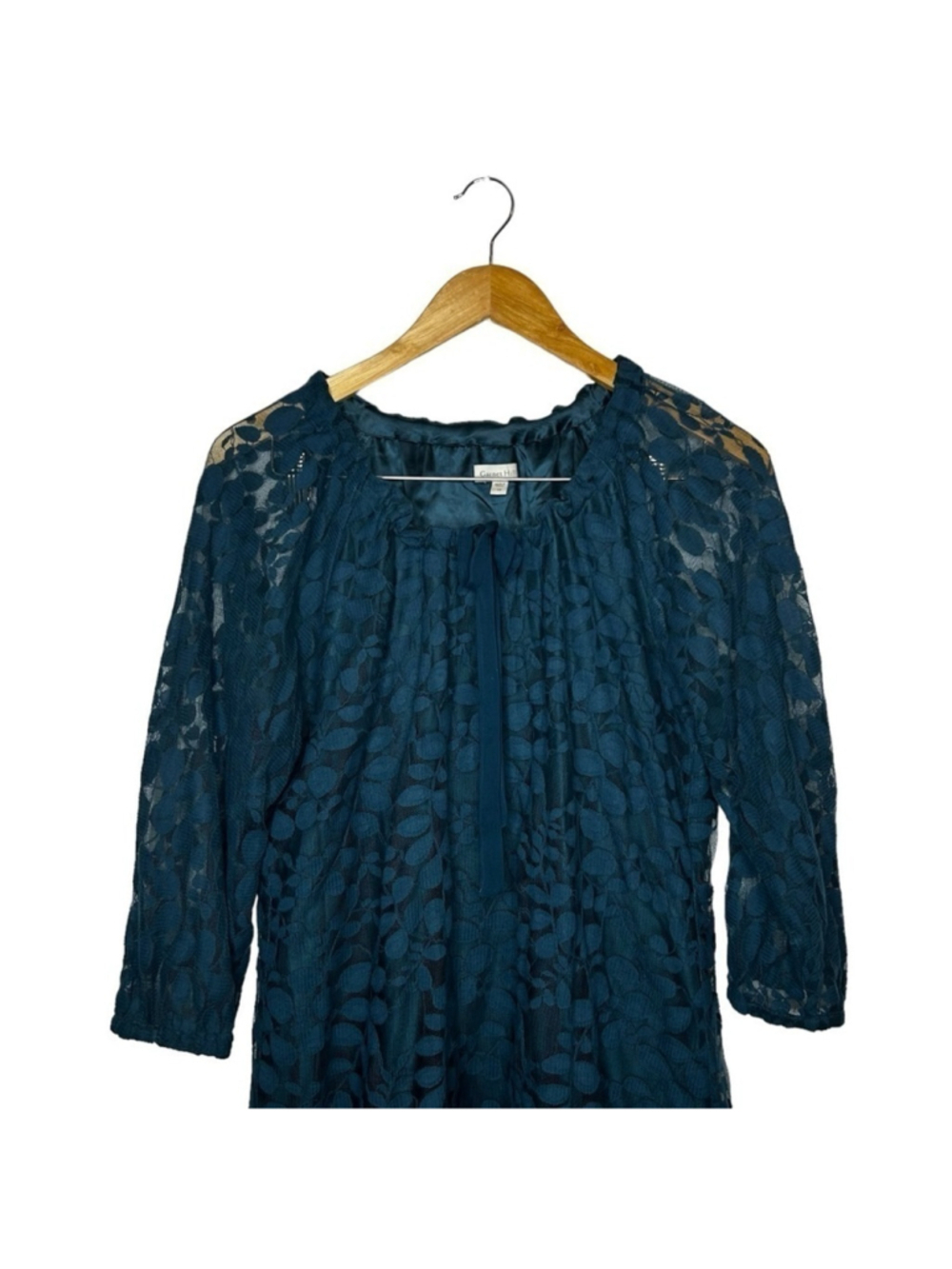 Garnet Hill Bohème Easy Lace Dress 3/4 Bishop Sleeve Boho Lace Women’s Size 16 - Picture 7 of 12